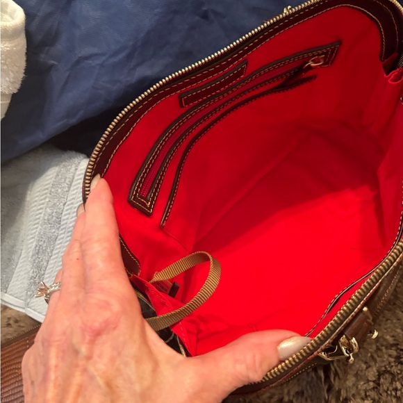 Dooney & Bourke Textured Brown Leather Bag and Wallet - Picture 9 of 12